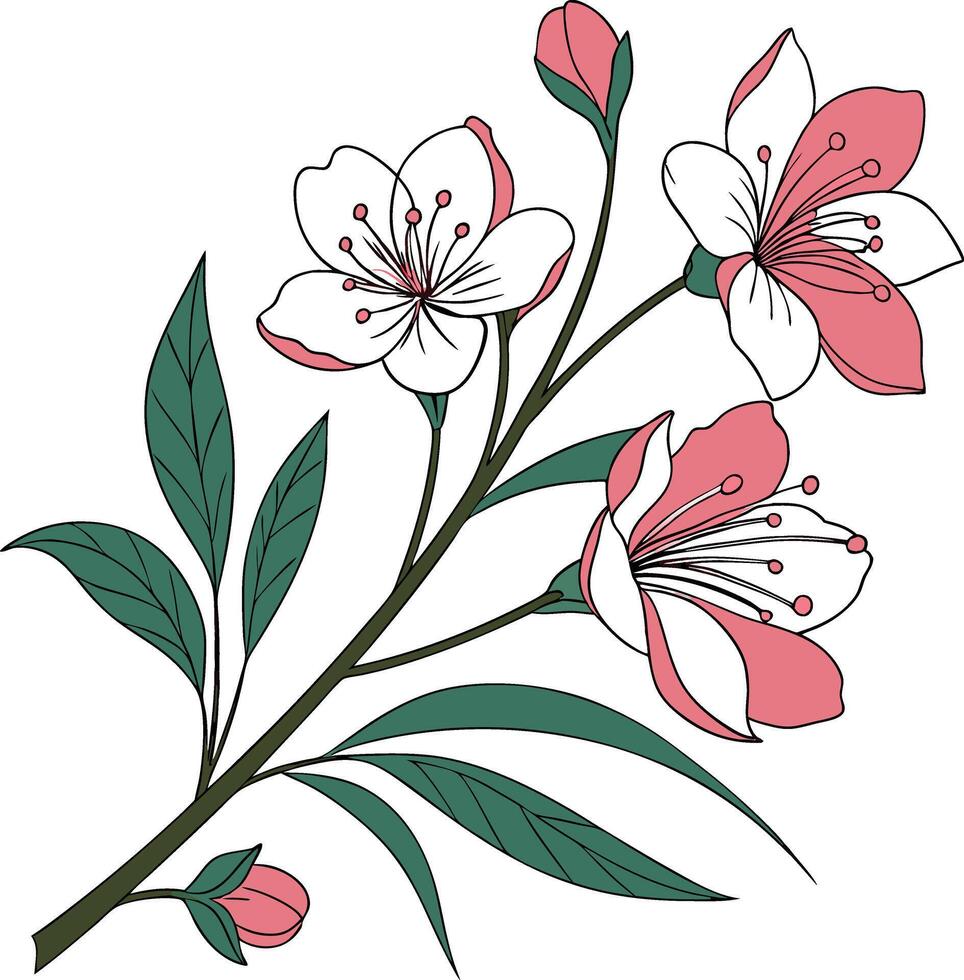Beautiful Hand-Drawn Floral vector