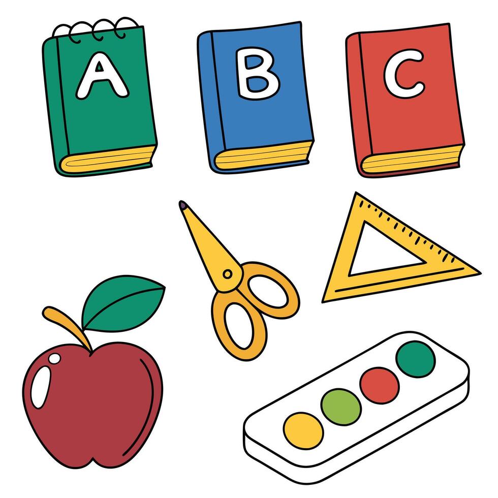 Educationa Alphabet Letters and School Supplies vector
