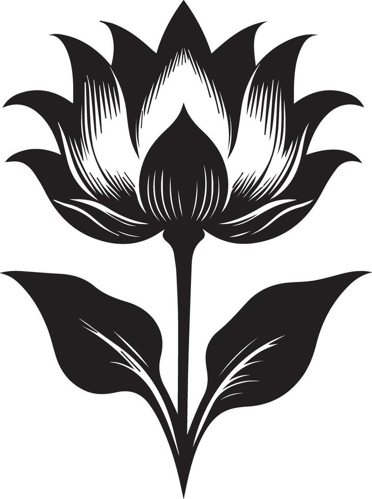 Lotus flower silhouette Illustration vector