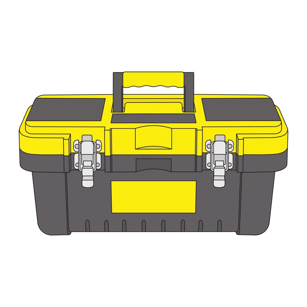 kids drawing illustration toolbox cartoon isolated vector