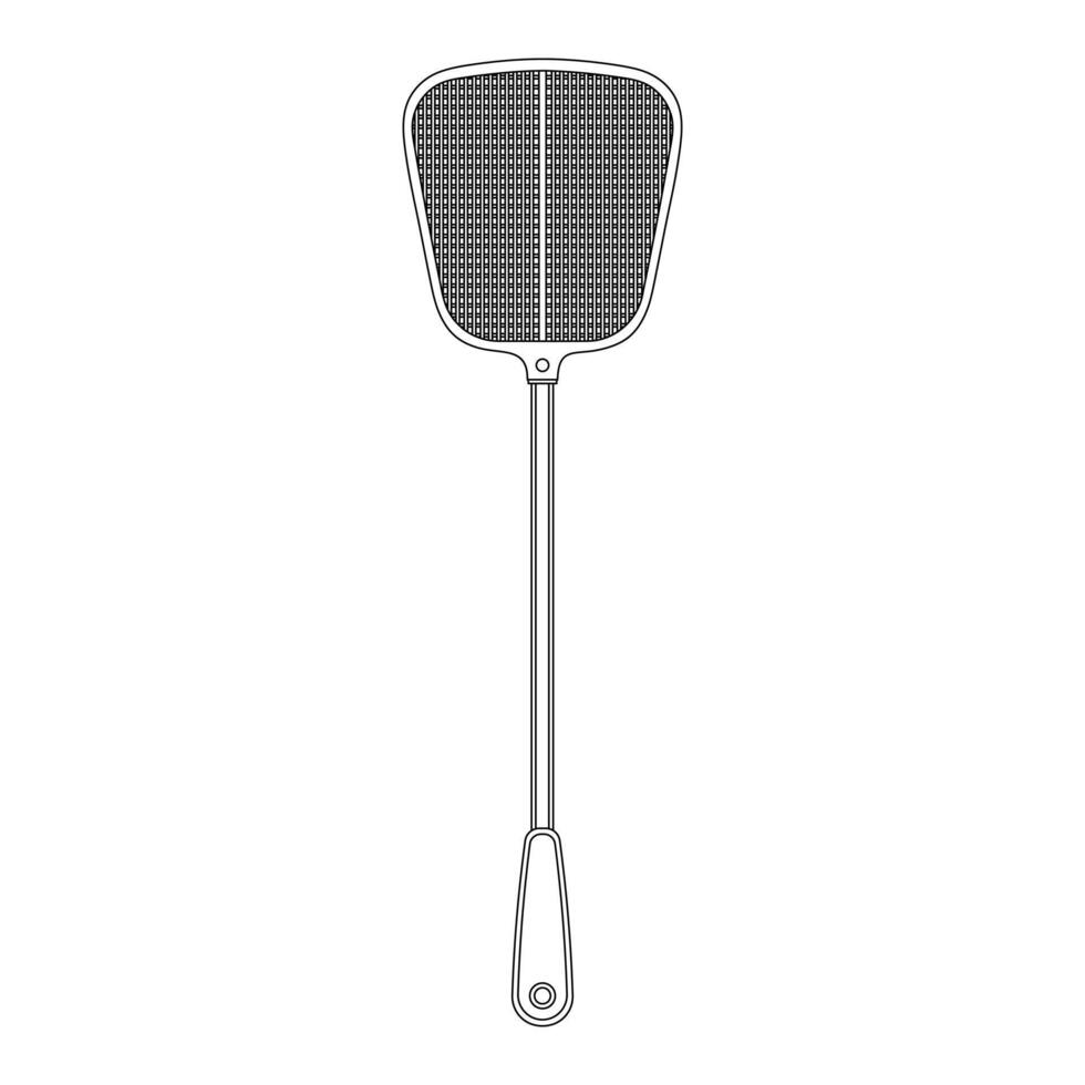 Hand drawn kids drawing illustration fly swatter cartoon isolated vector