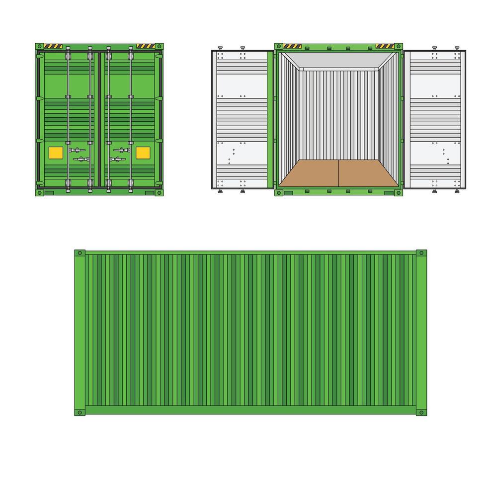 kids drawing illustration set of containers cartoon isolated vector