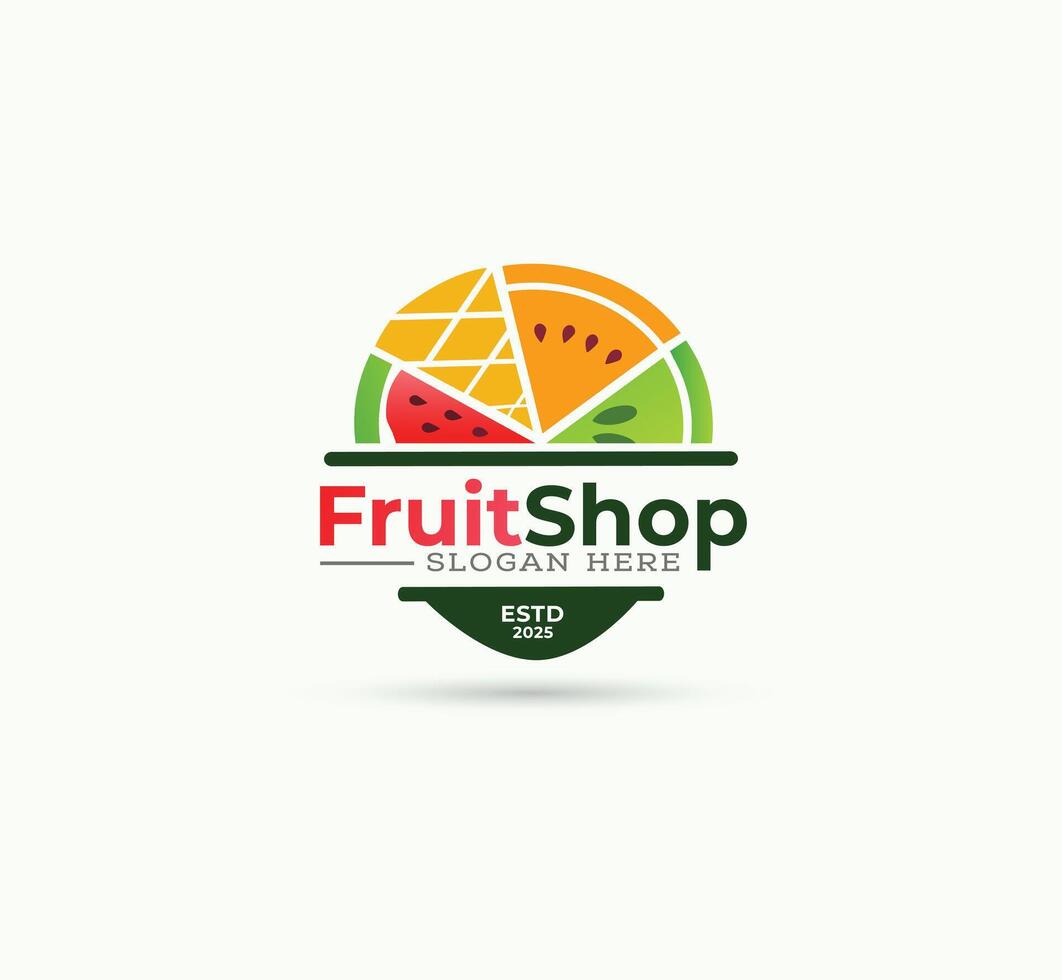 Creative fruits home logo design vector