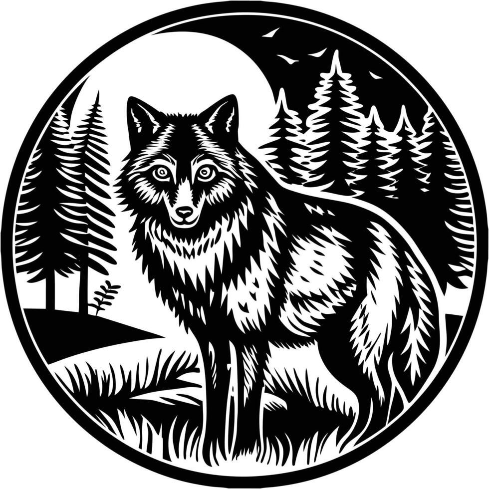 elegant Stand fox logo art with graceful tail vector
