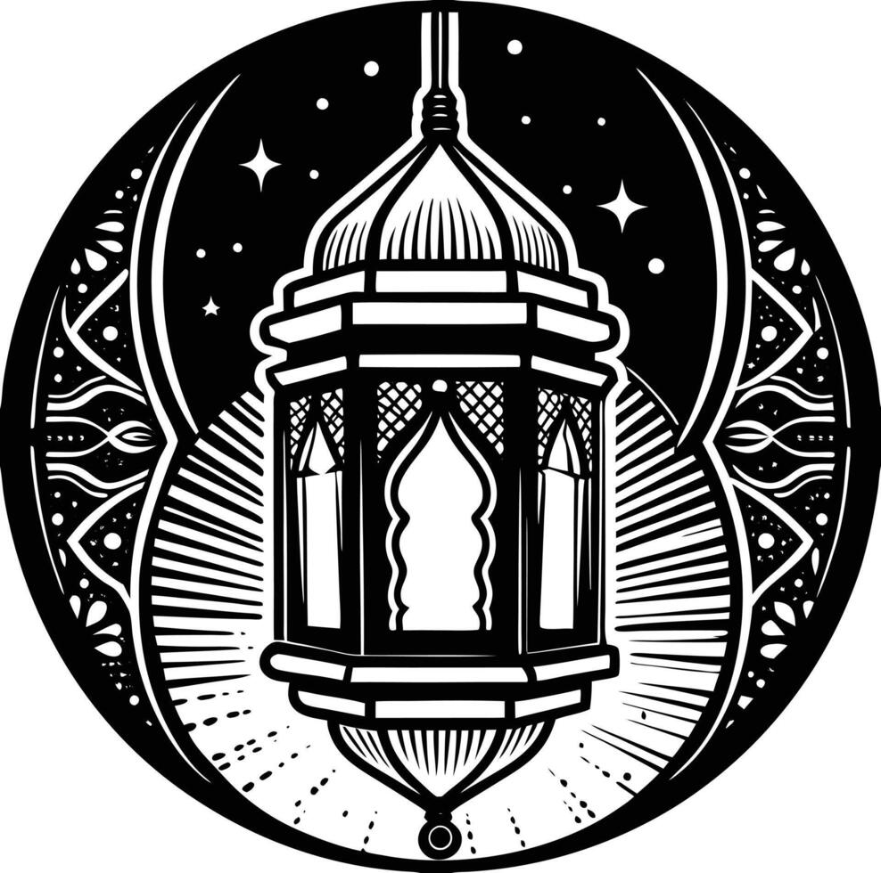 Golden Glow of a Ramadan Lantern Perfect for Spiritual Designs vector
