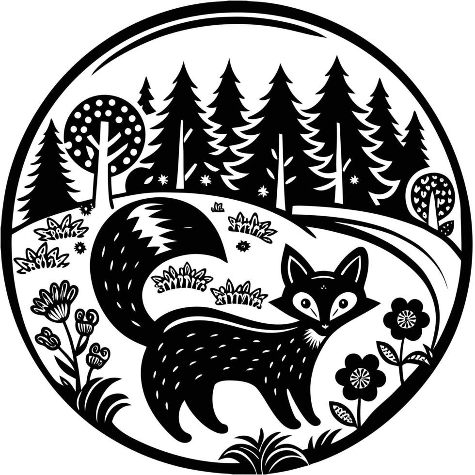 Funny Raccoon Character with Fluffy Tail Cartoon Animal Design vector