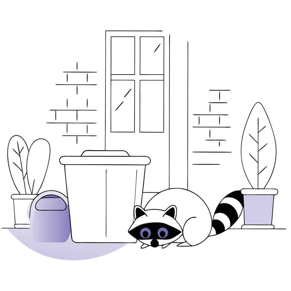 Charming Raccoon Icon Set Expressive and Fun Cartoon Design vector