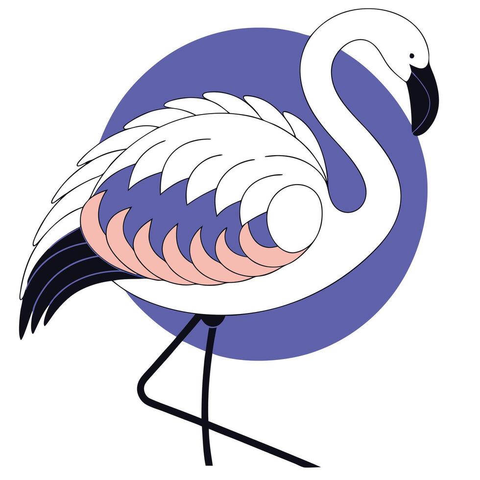 Playful Flamingo Character for Wildlife Art vector