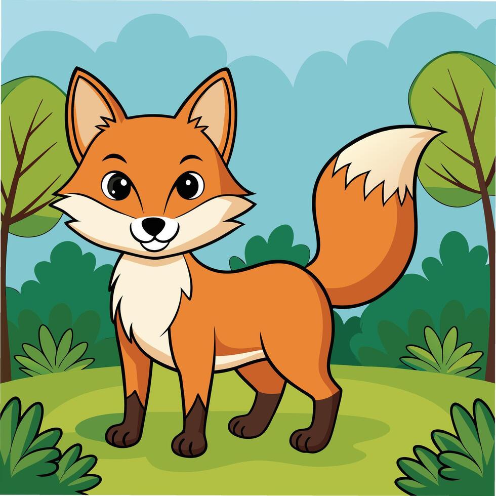 Cute Fox Character Perfect for Kids and Storytelling vector
