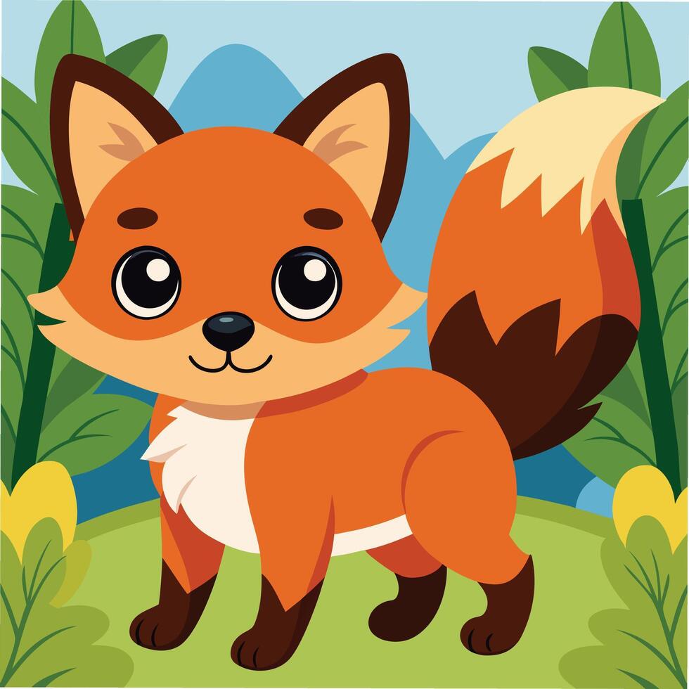 Friendly Smiling Fox A Perfect Addition to Kids Designs vector