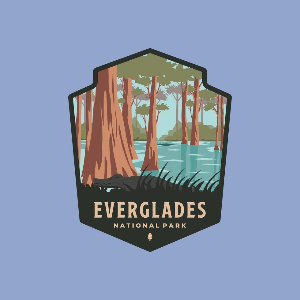 everglades national park vintage logo symbol illustration design vector