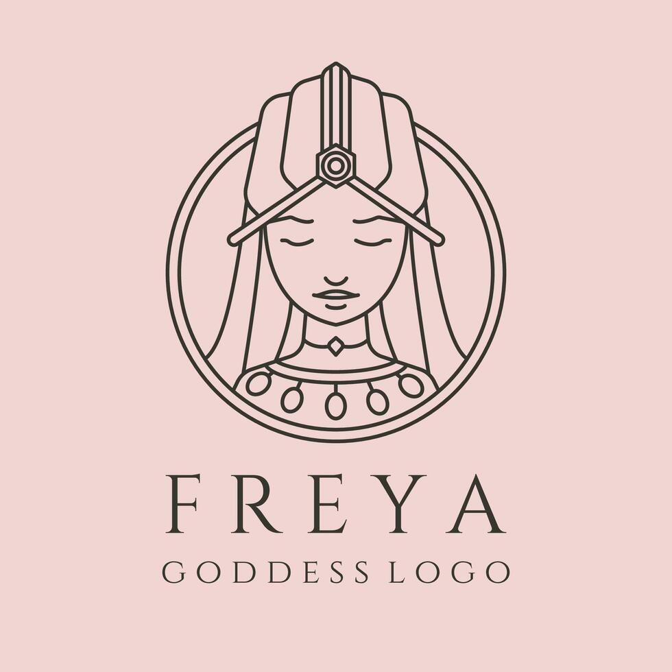 freya goddess love line art logo symbol illustration design vector