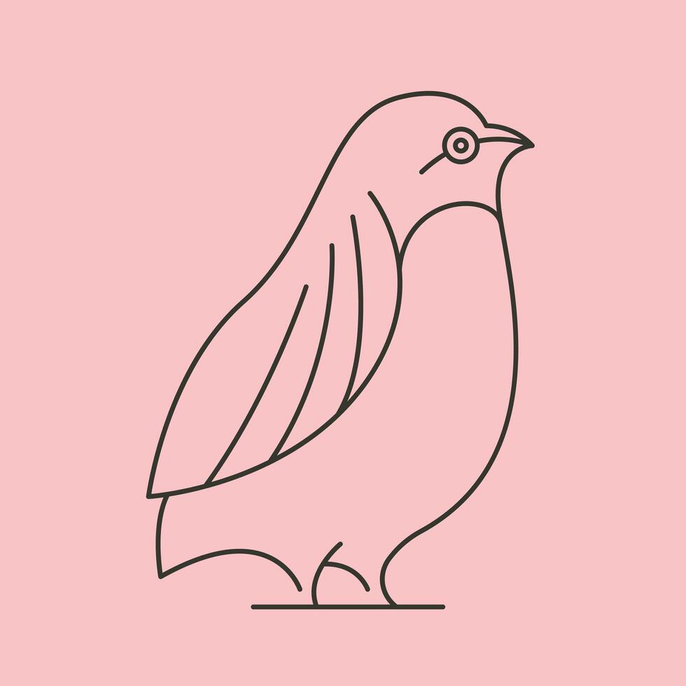 quail bird line art symbol illustration design vector