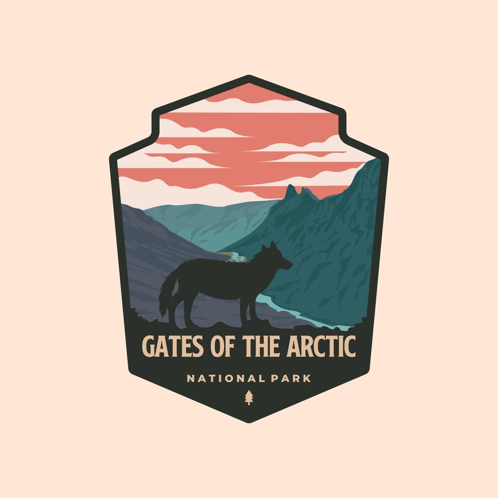 Gates of the arctic national park emblem logo symbol illustration design vector