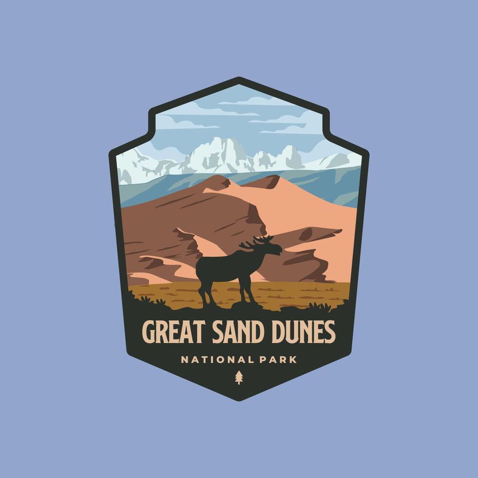 Great sand dunes national park logo symbol illustration design vector