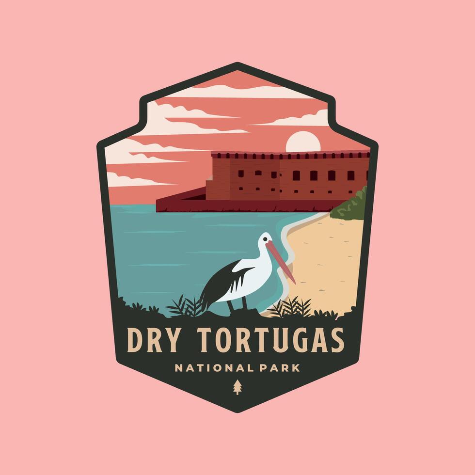 dry tortugas national park vintage logo symbol illustration design vector