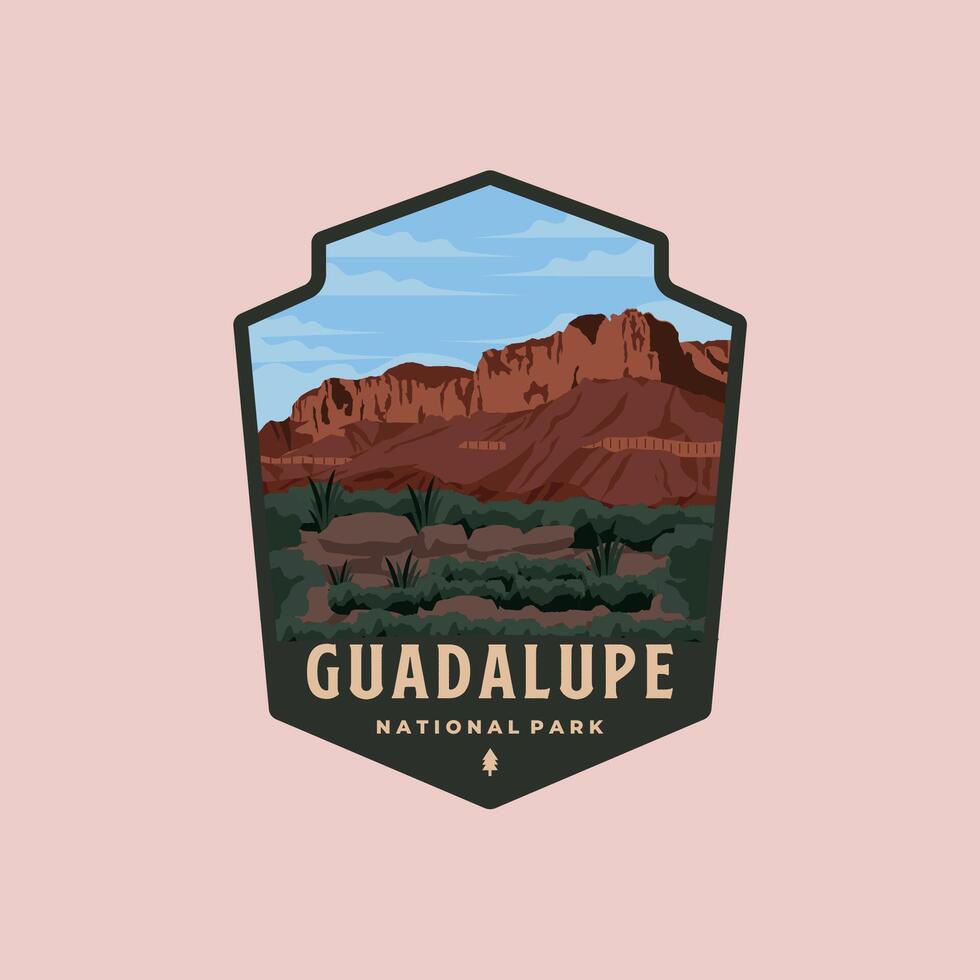 Guadalupe national park emblem patch logo symbol illustration design. vector