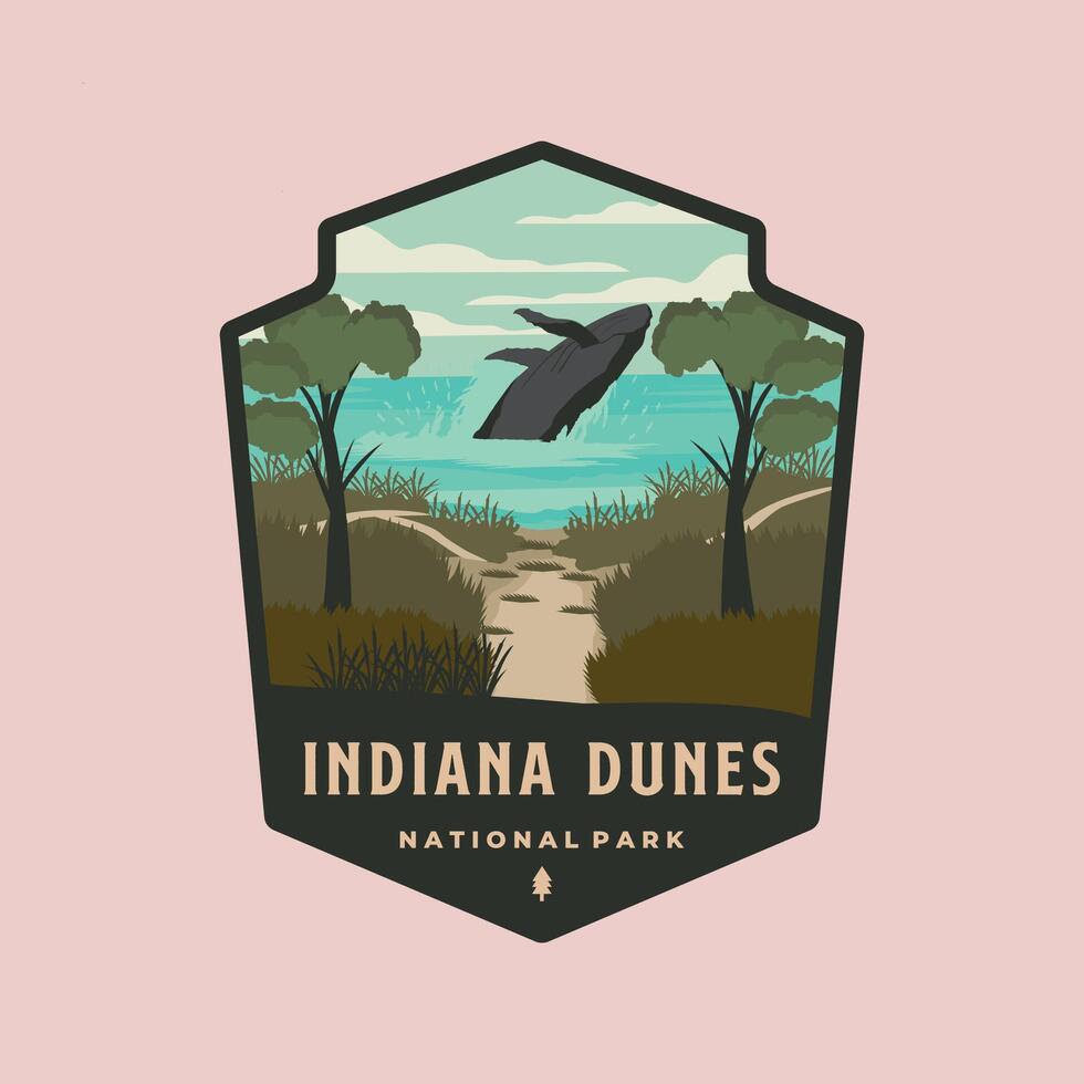 indiana dunes national park logo patch illustration design vector