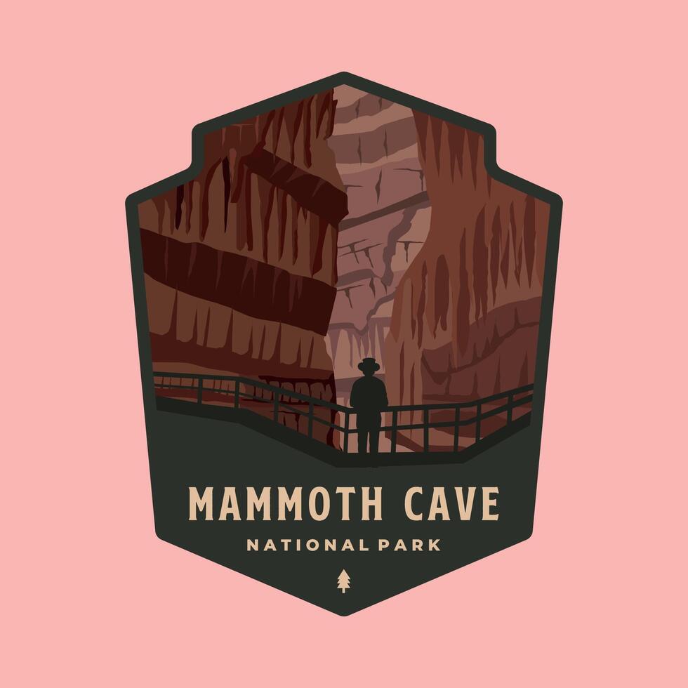 mammoth cave national park emblem patch logo illustration design, kentucky america national park design vector