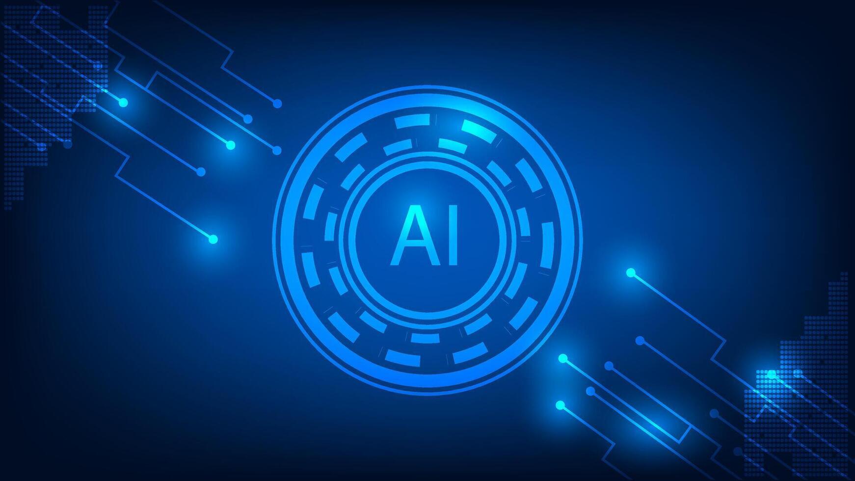 Abstract digital high tech AI design for banner background illustration vector