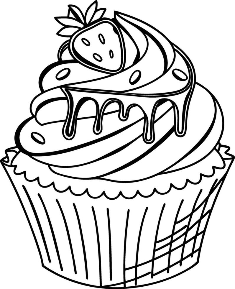 Delicious cupcake with Thick chocolate vector