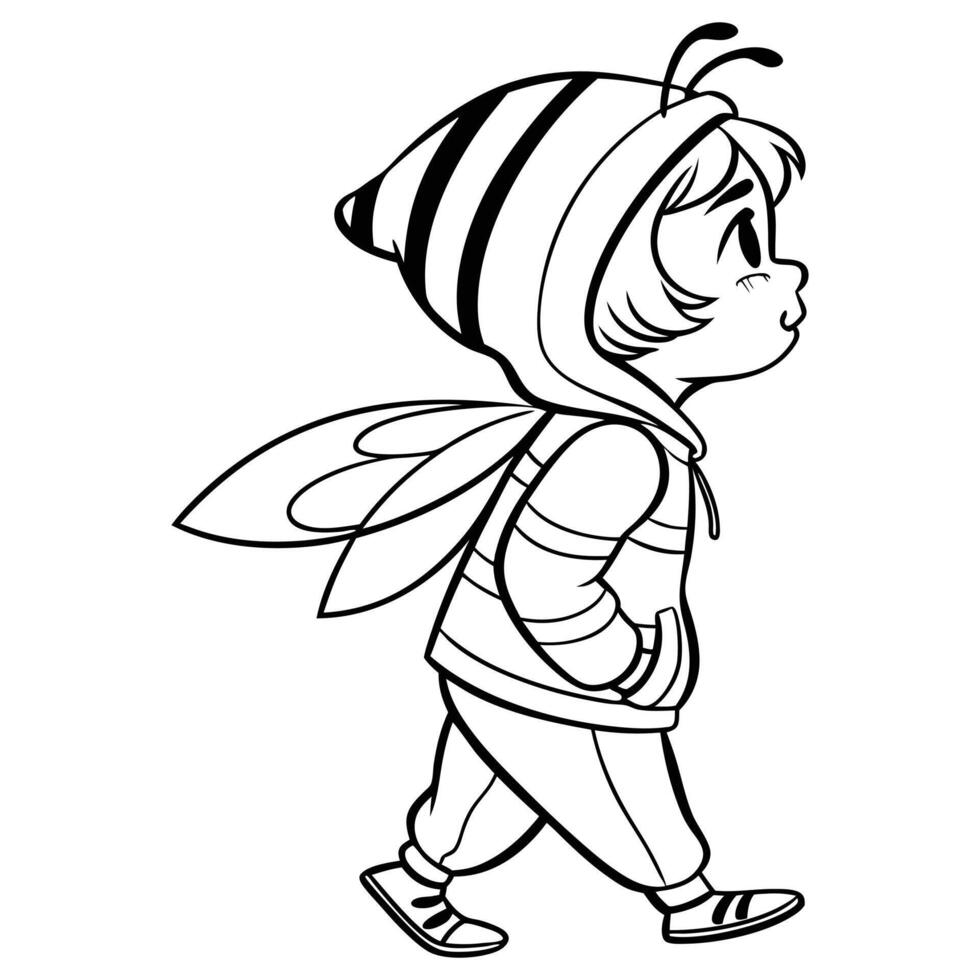 A child in a bee carnival vector