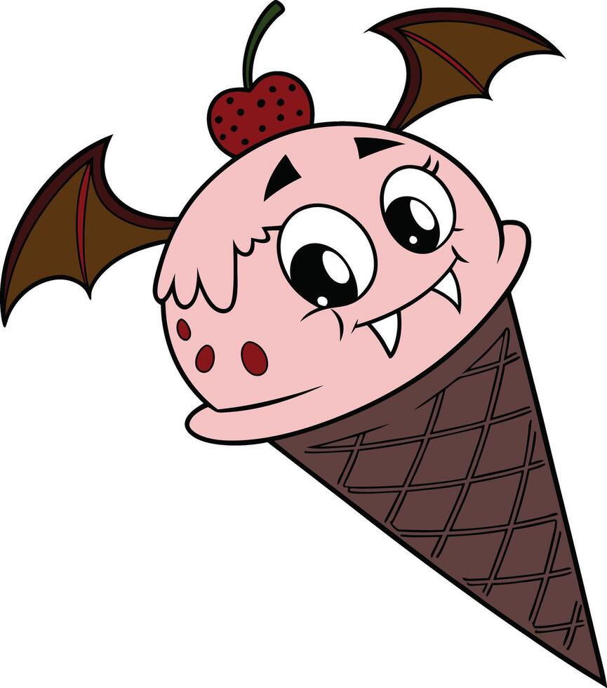Cute Vampire Ice Cream Cone vector