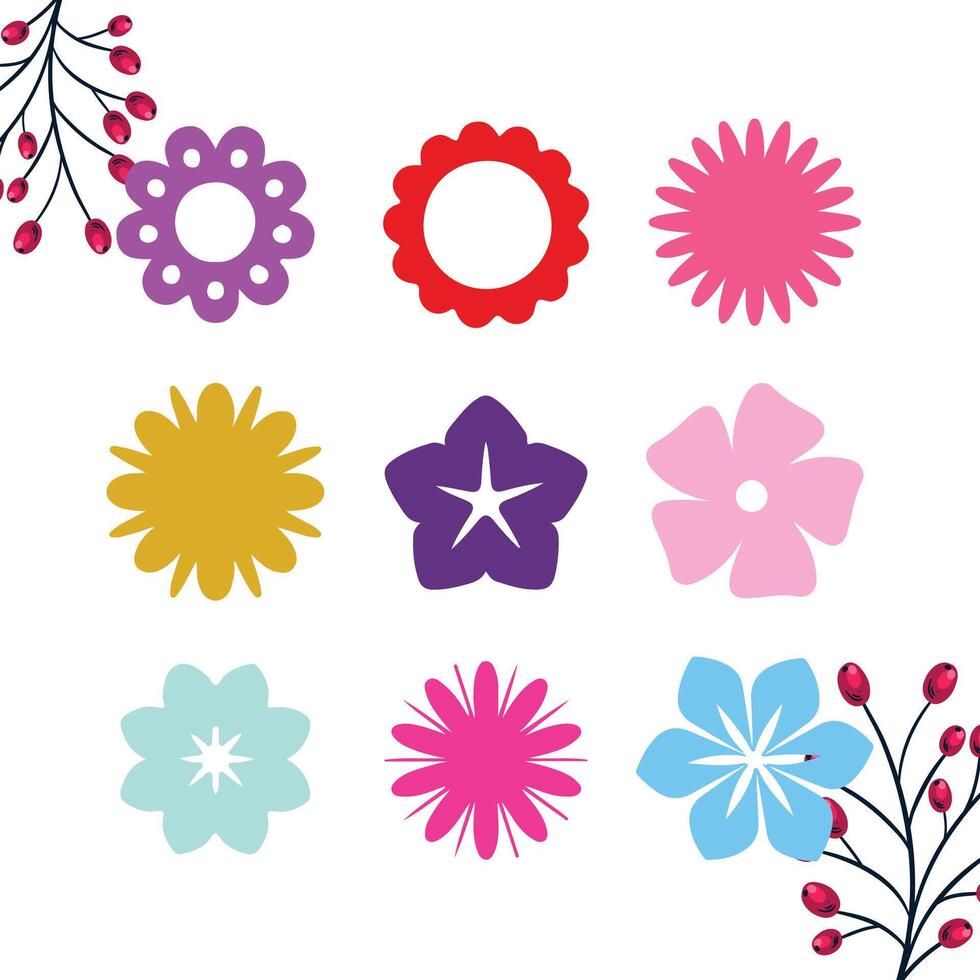 Set of Flower Icon Pro . Flower. vector