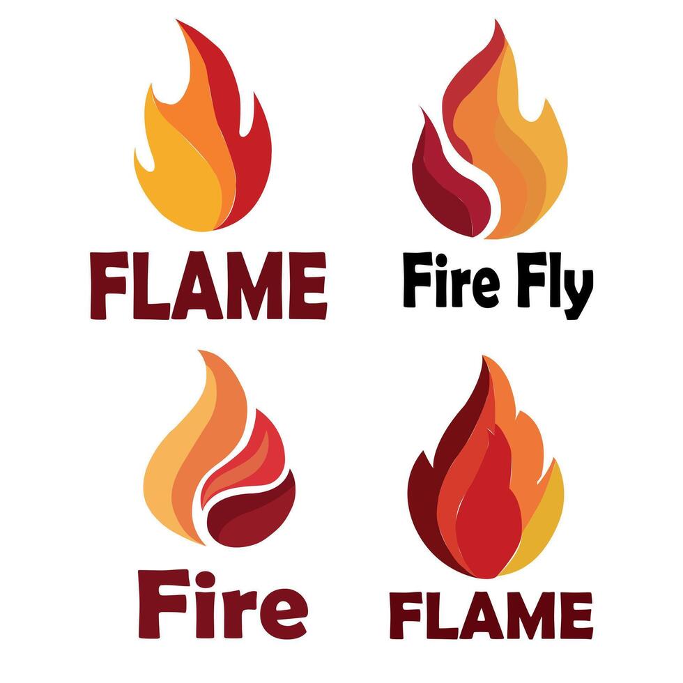 Fire flames logo art vector