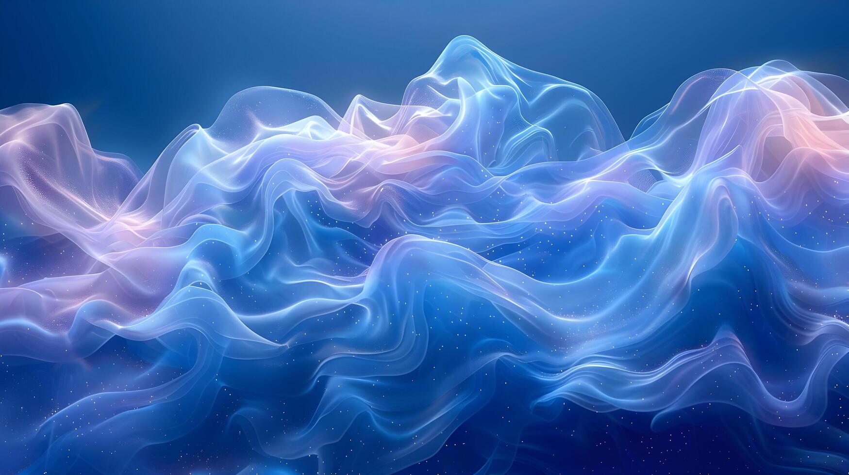 Abstract 3D Blue and Pink Wavy Background with Sparkles photo