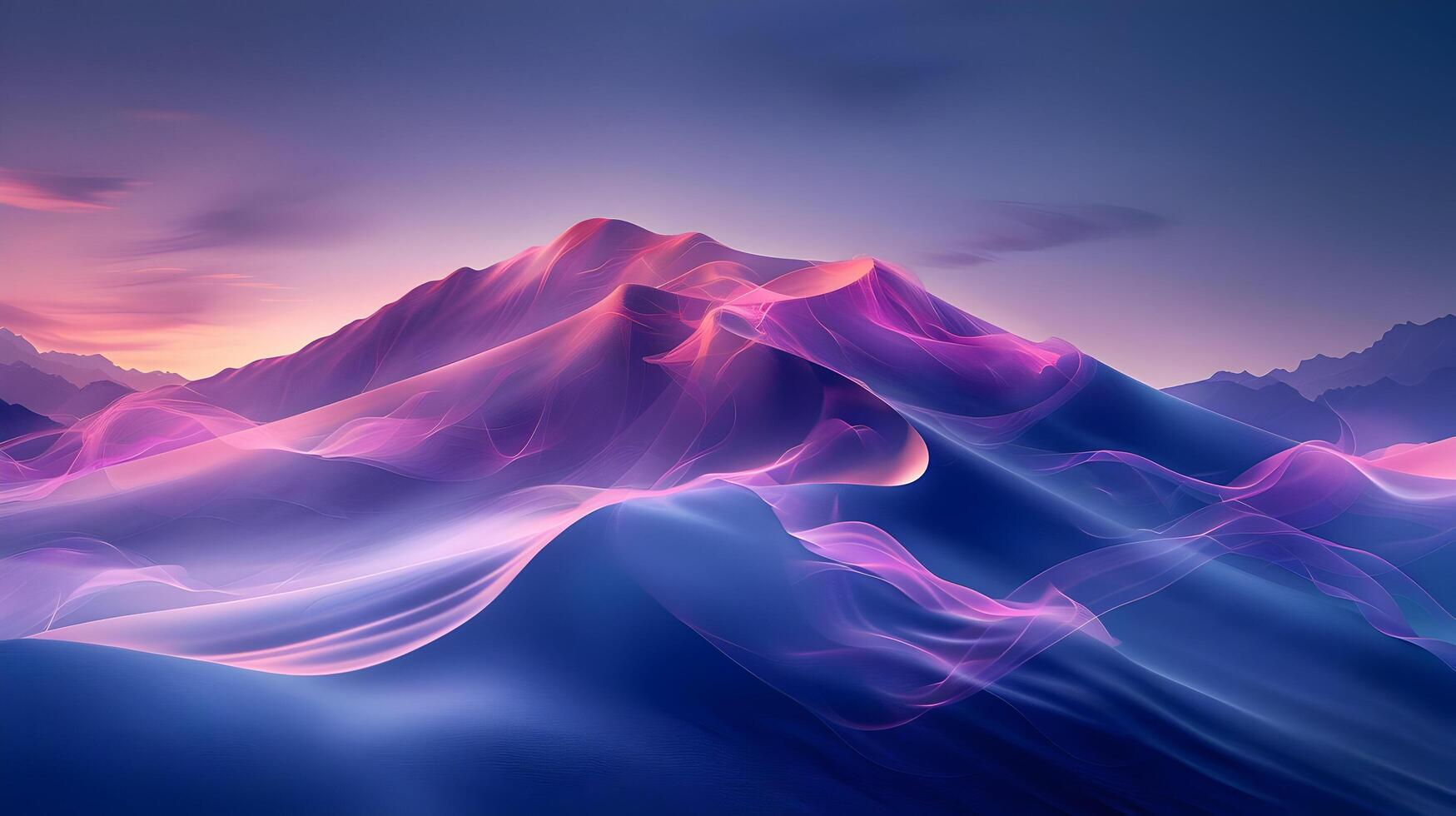 Abstract Mountain Range with Pink and Blue Hues photo