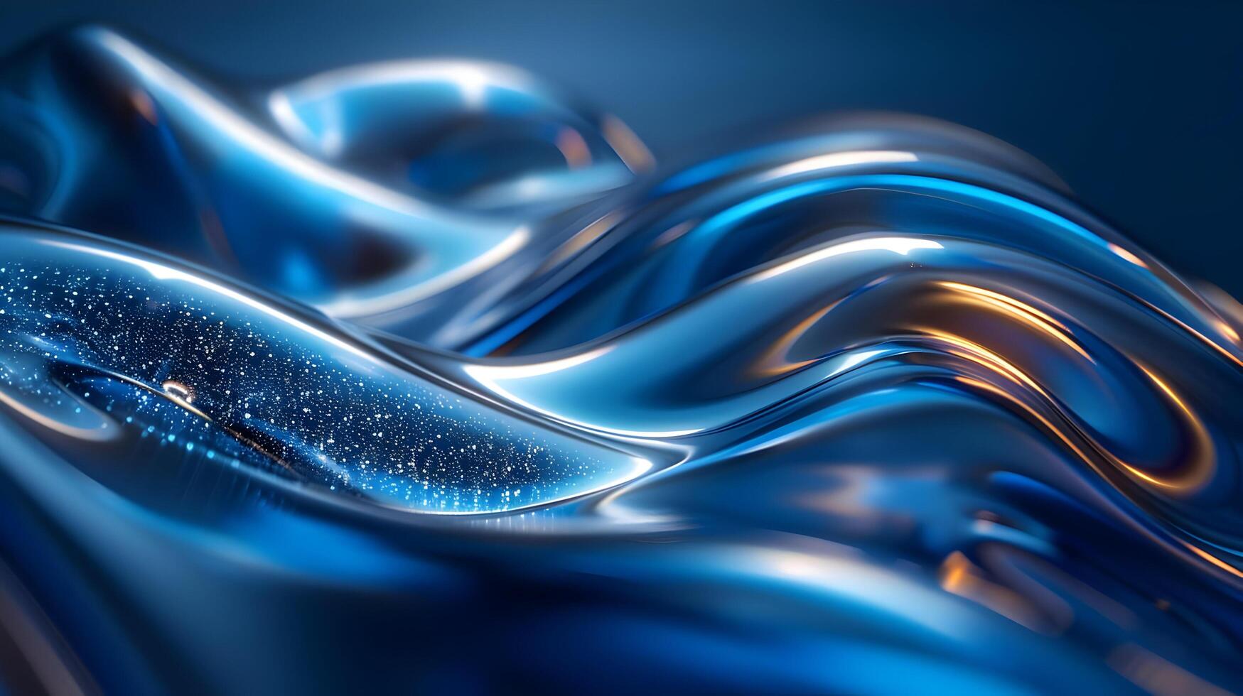 Abstract 3D Blue Swirling Background with Glowing Lights photo