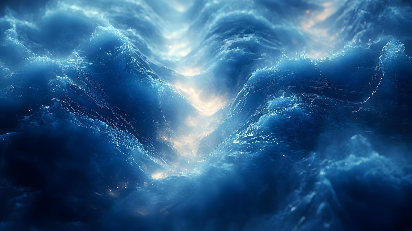 Abstract Blue Water 3D Background - Deep Ocean photo