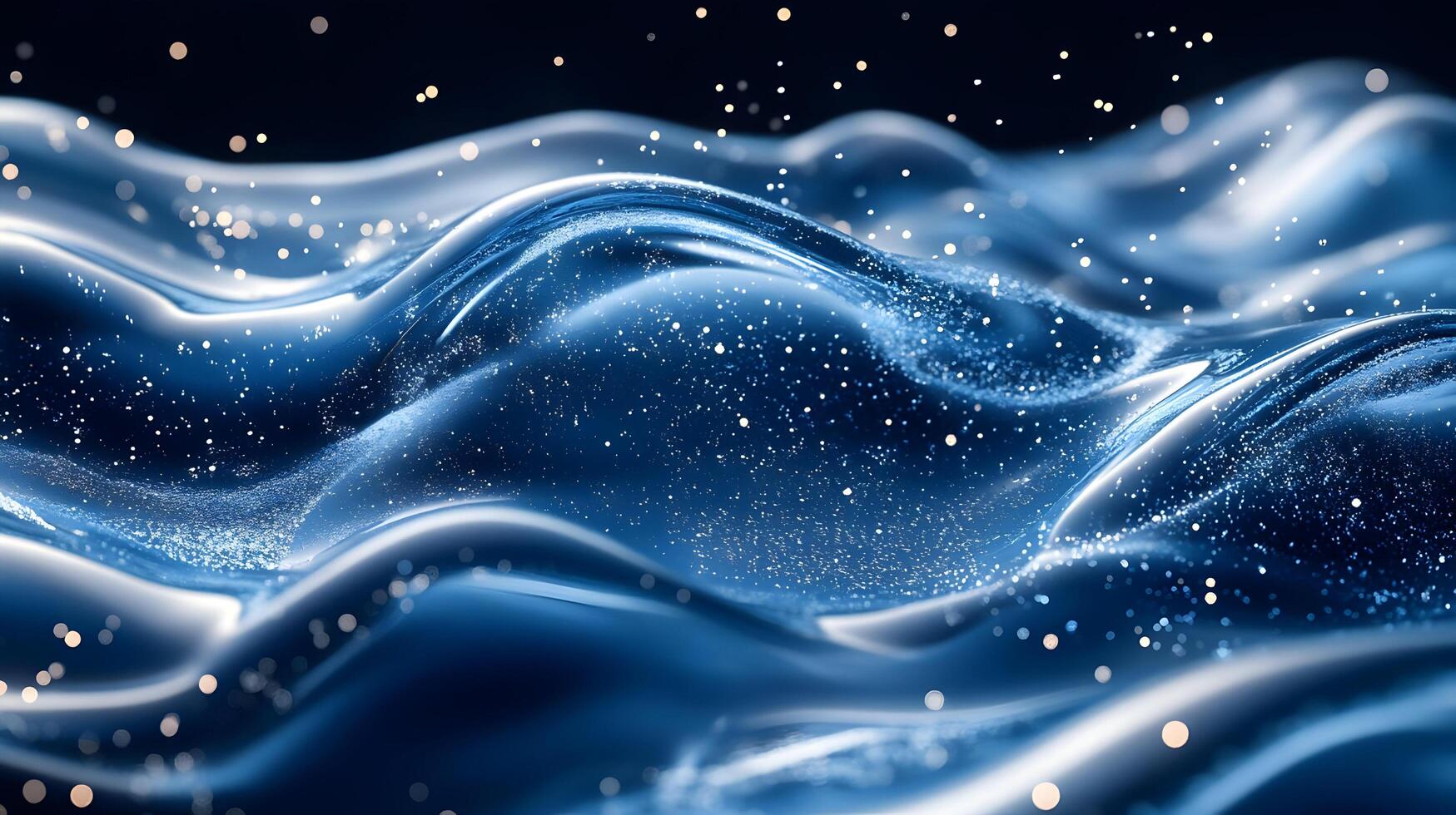 Abstract Blue 3D Background with Shimmering Lights photo