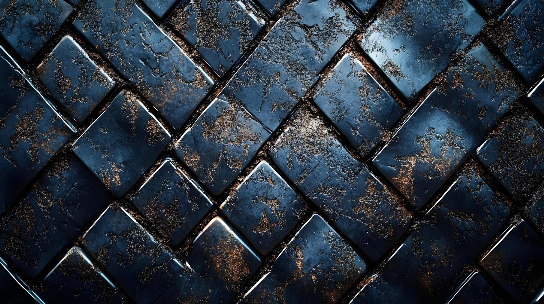Dark Blue Diamond Pattern 3D Background photo