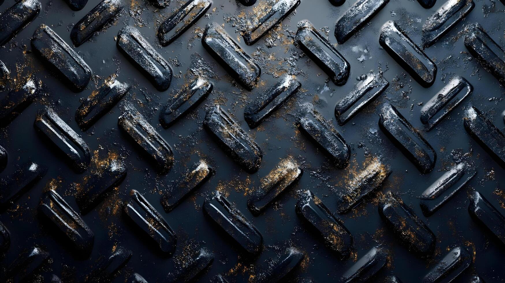 Dark Metal Texture with Gold Accents - 3D Illustration photo