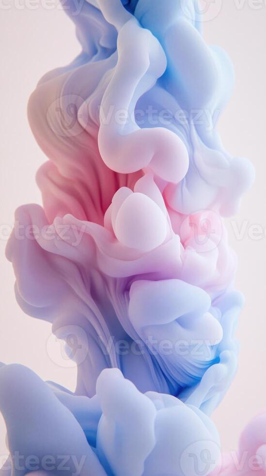 Dreamy pastel swirl of pink and lilac with soft fluid shapes for creative design photo