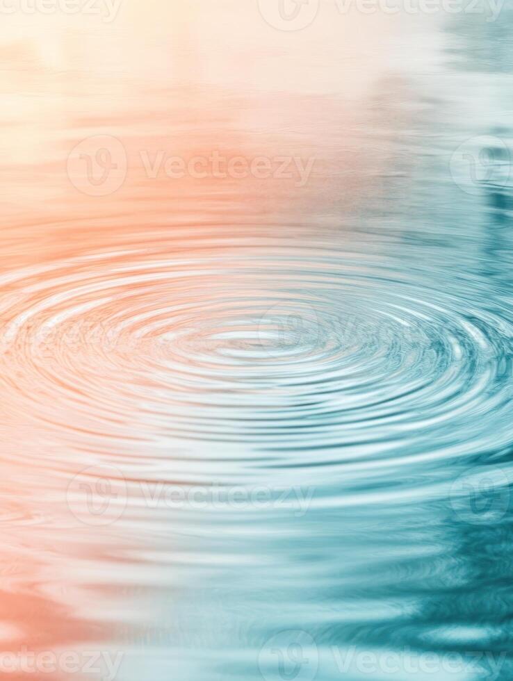 Abstract modern composition of gentle rain ripples with tranquil reflection for art and design photo