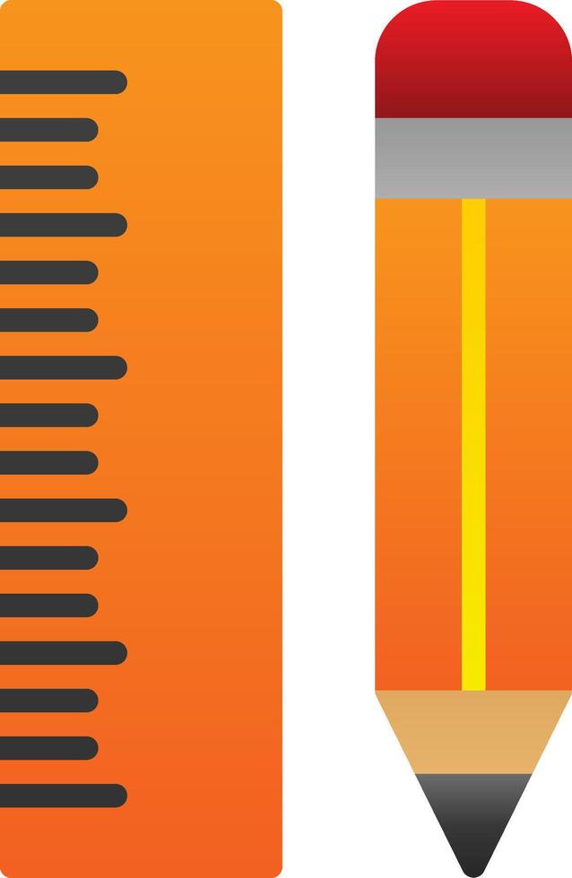 Ruler and pencil Vector Icon Design