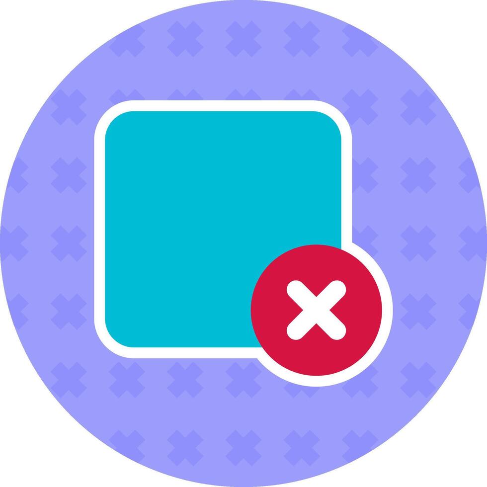 Delete square Flat Sticker Icon vector