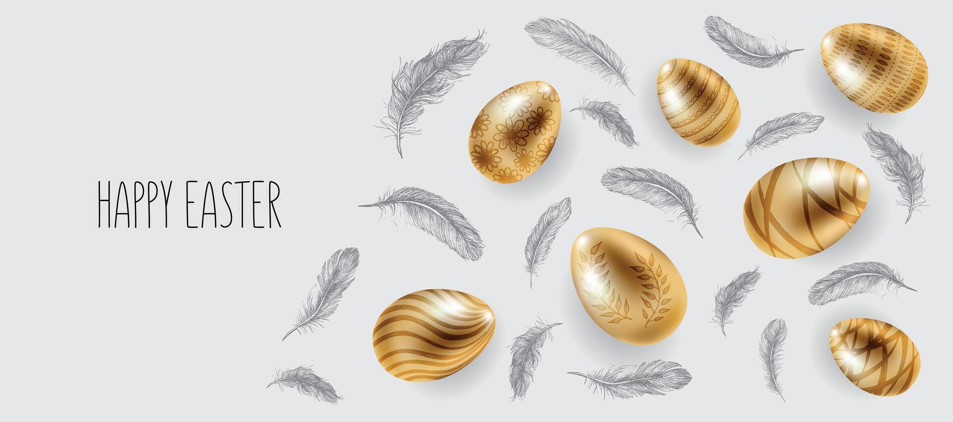 Easter eggs, Happy Easter. illustration hand drawn vector