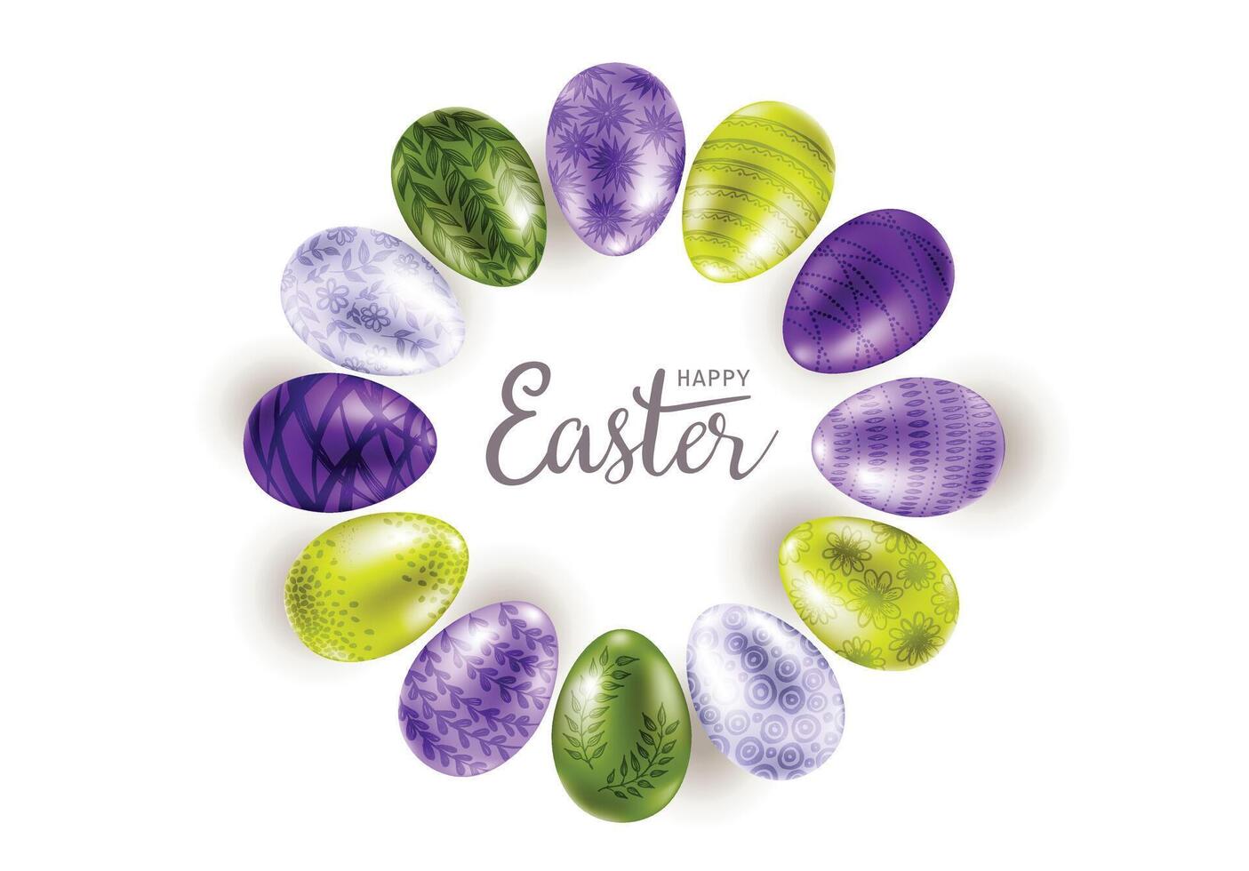 Happy Easter eggs, hand drawn style. vector