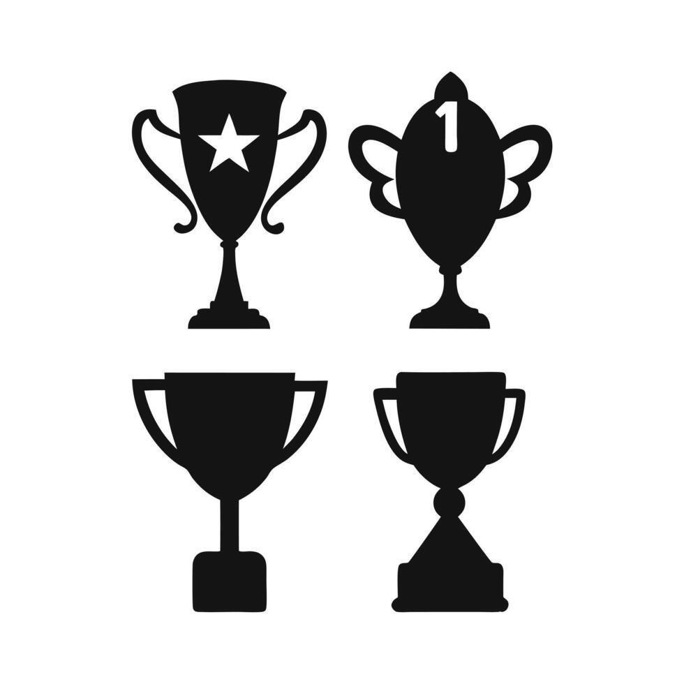 Illustration of Award Trophies in Different Styles vector