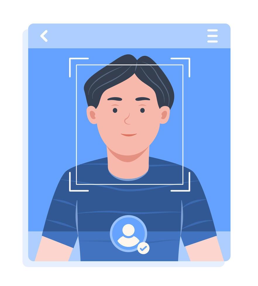 Man Face Scanning for Biometric Scanning and Digital Authentication Concept Illustration vector