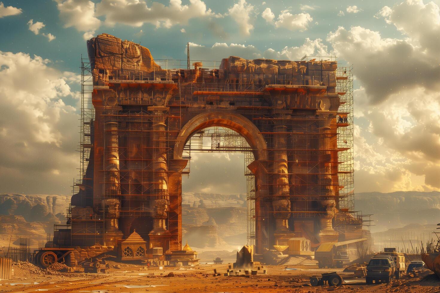 The arch of the apocalypse in the desert photo