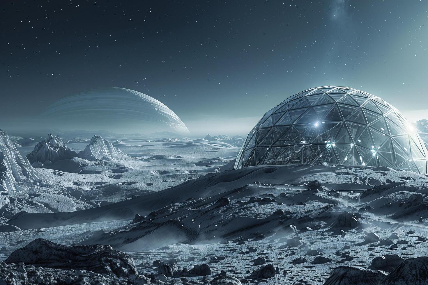 An alien habitat on the moon photo