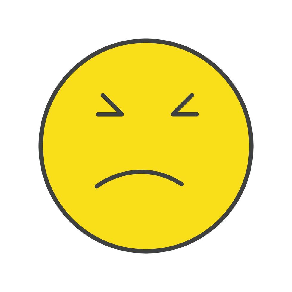 Emoji icon with angry face on white background vector
