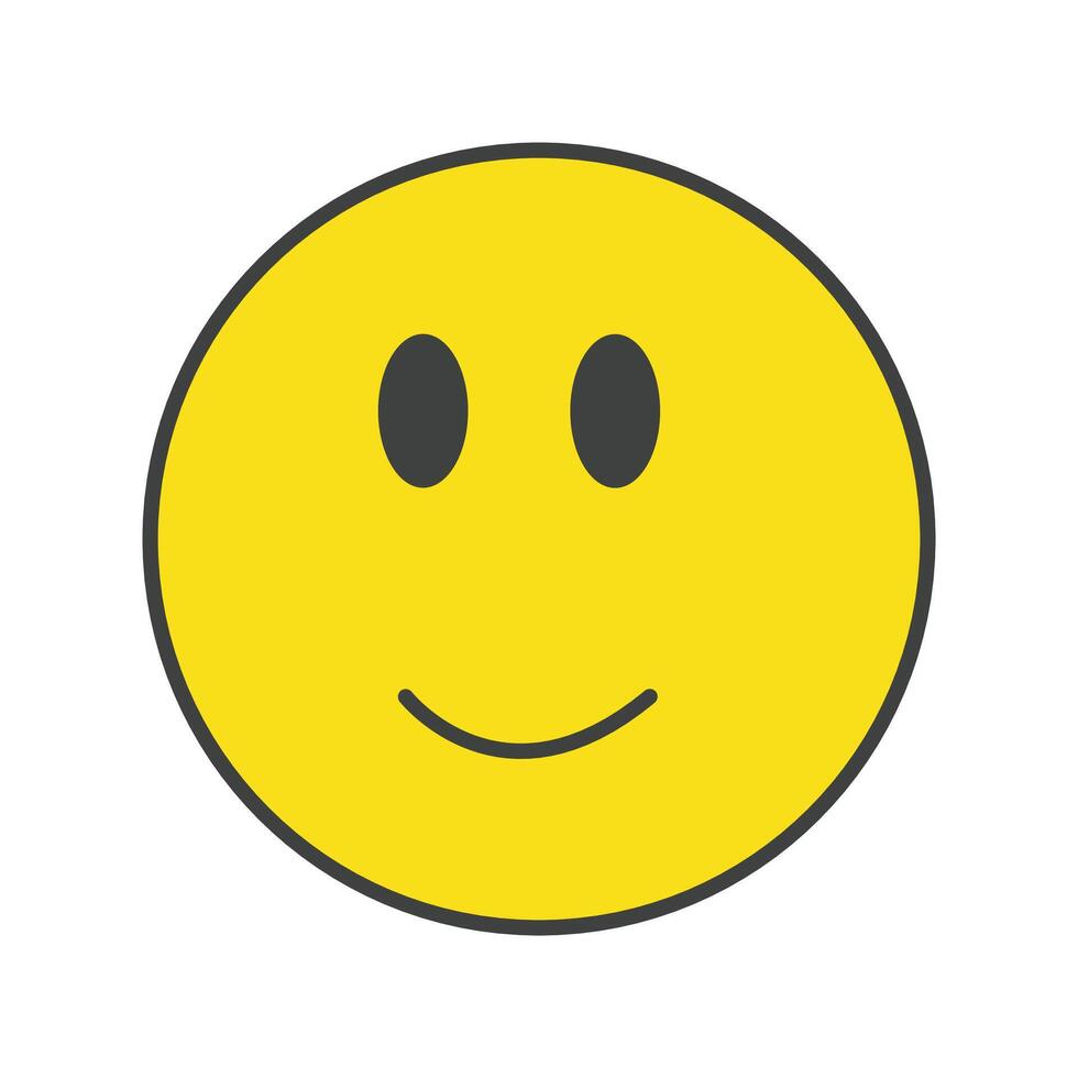 A yellow smiley face with black eyes vector