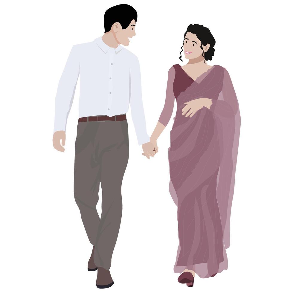 Engagement ceremony couple vector