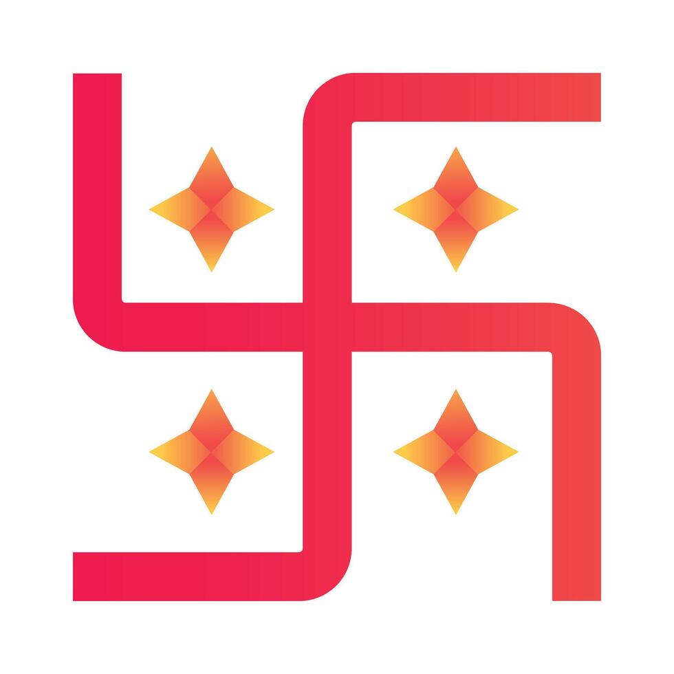 Red Swastika symbol sathiya pattern vector